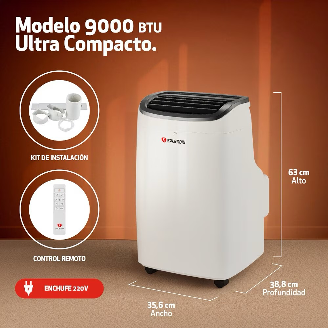 Aire acondicionado portátil 14000 BTU Frío/Calor WiFi Splendid 3