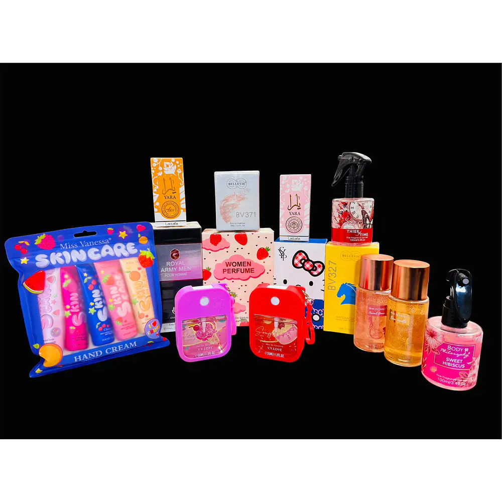 lote de perfumes 14 unidad mujer niña y de hombre 