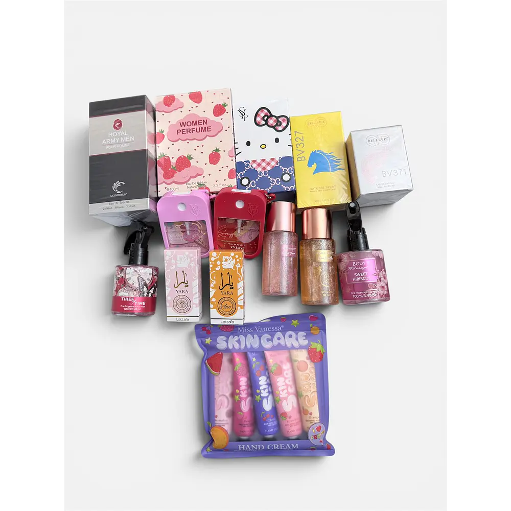 lote de perfumes 14 unidad mujer niña y de hombre 