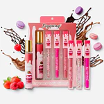 set de perfume de cartera y mas 3 brillos labiales 