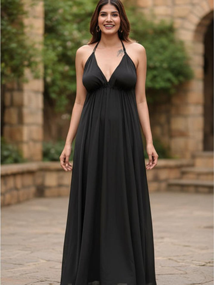 Vestido Largo De Seda Mujer Varios Modelos Elegantes 1