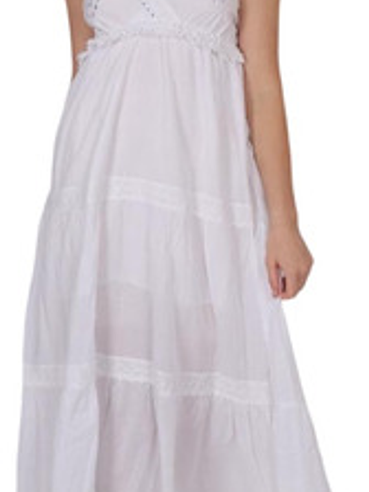 Vestido Largo Blanco Hecho En La India  Estilo Boho 4