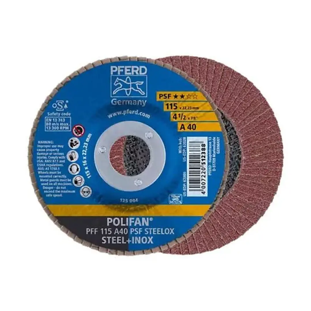 DISCO TRASLAPADO PFERD POLIFAN  115-22 Z120 1