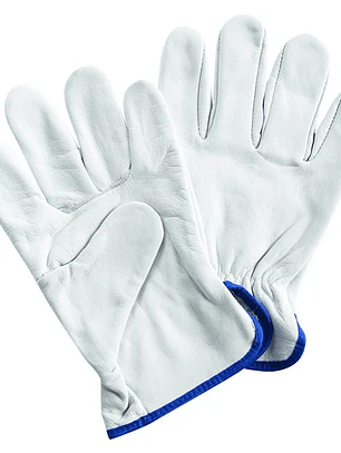 GUANTE CABRETILLA S/FORRO RIBETE AZUL 