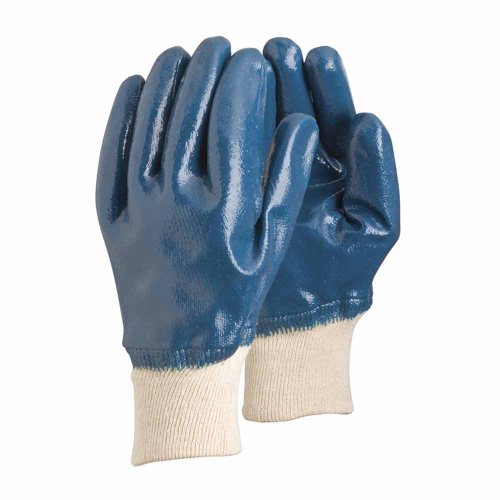 Guantes Nitrilo Fullgen Recubierto NBR con Puño Tejido Azul