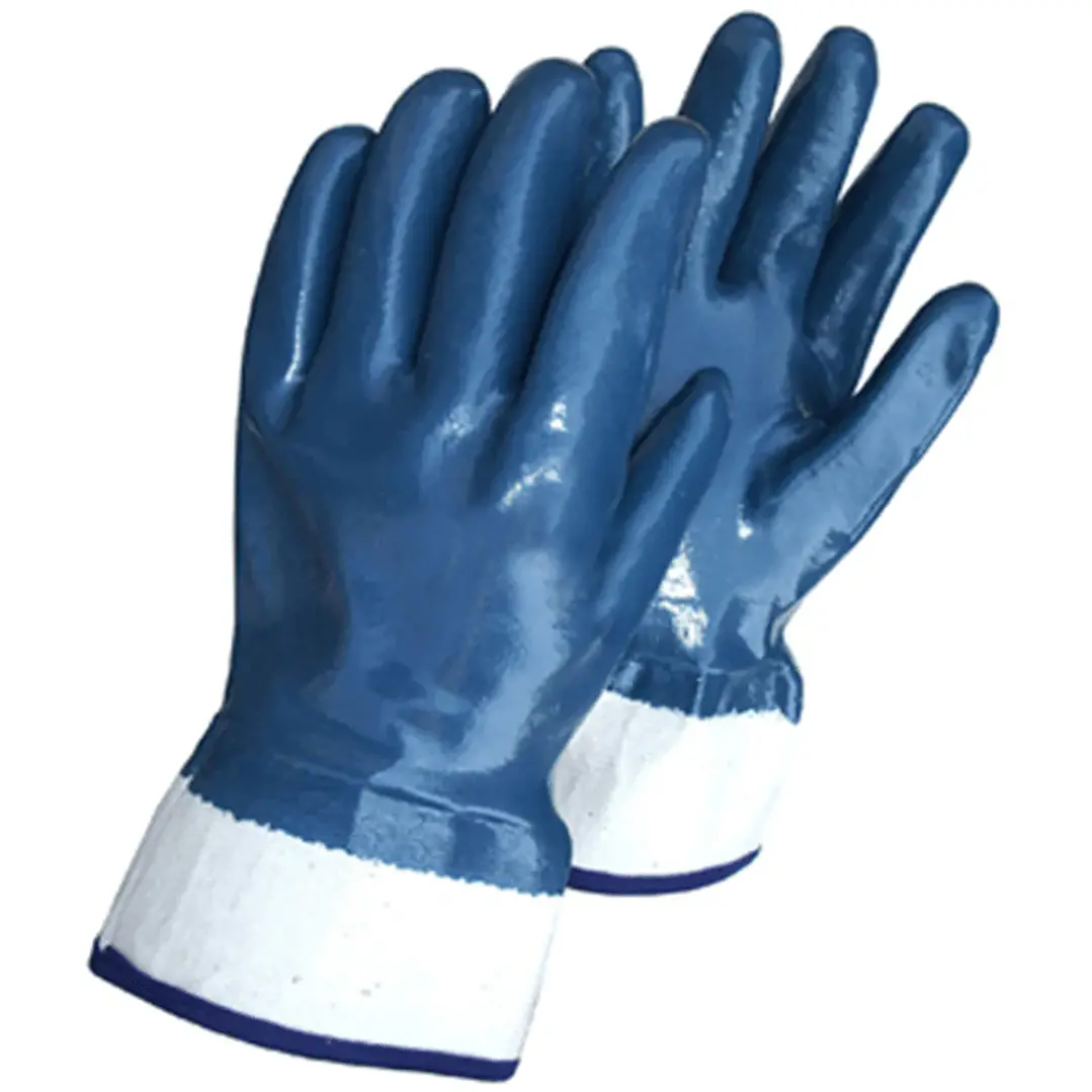 GUANTE NITRILO AZUL CON PUÑO SEGURIDAD 1