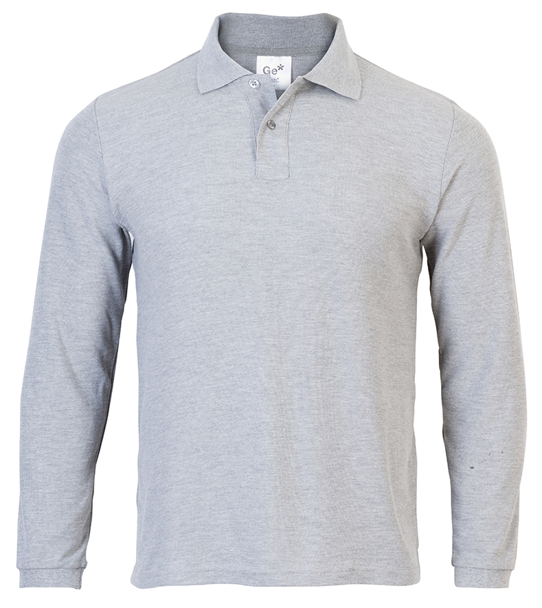 Polera Pique Manga Larga Gris