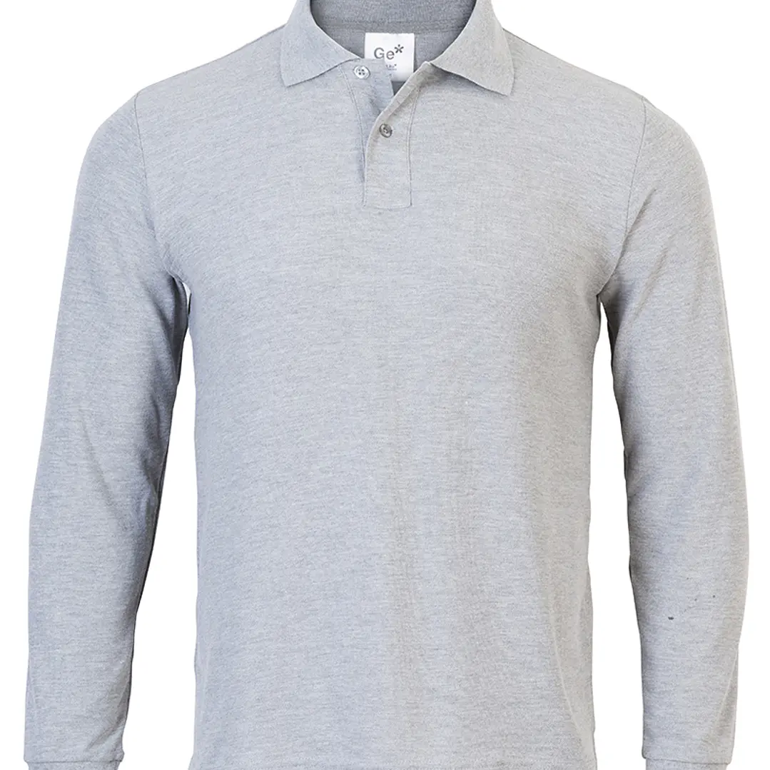 POLERA PIQUE M/LARGA GRIS VARON 1