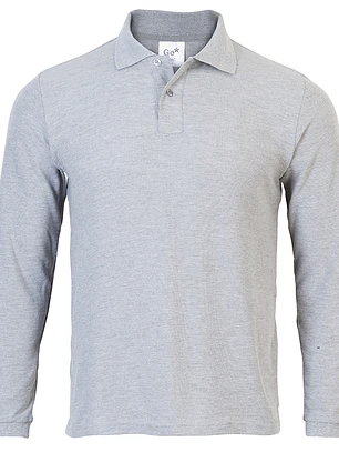 POLERA PIQUE M/LARGA GRIS VARON
