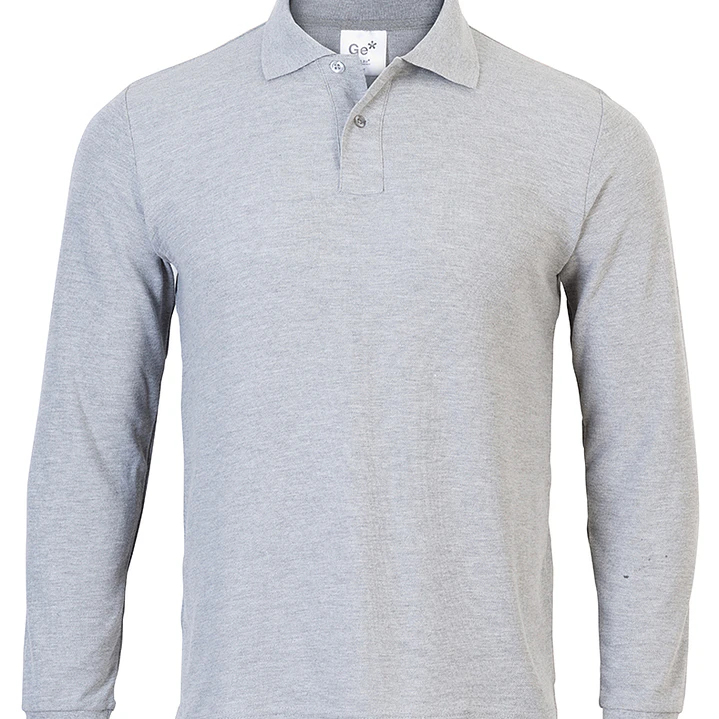 POLERA PIQUE M/LARGA GRIS VARON 1