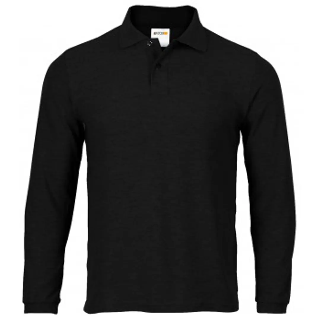POLERA PIQUE M/LARGA NEGRA HOMBRE 1