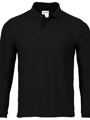 POLERA PIQUE M/LARGA NEGRA HOMBRE