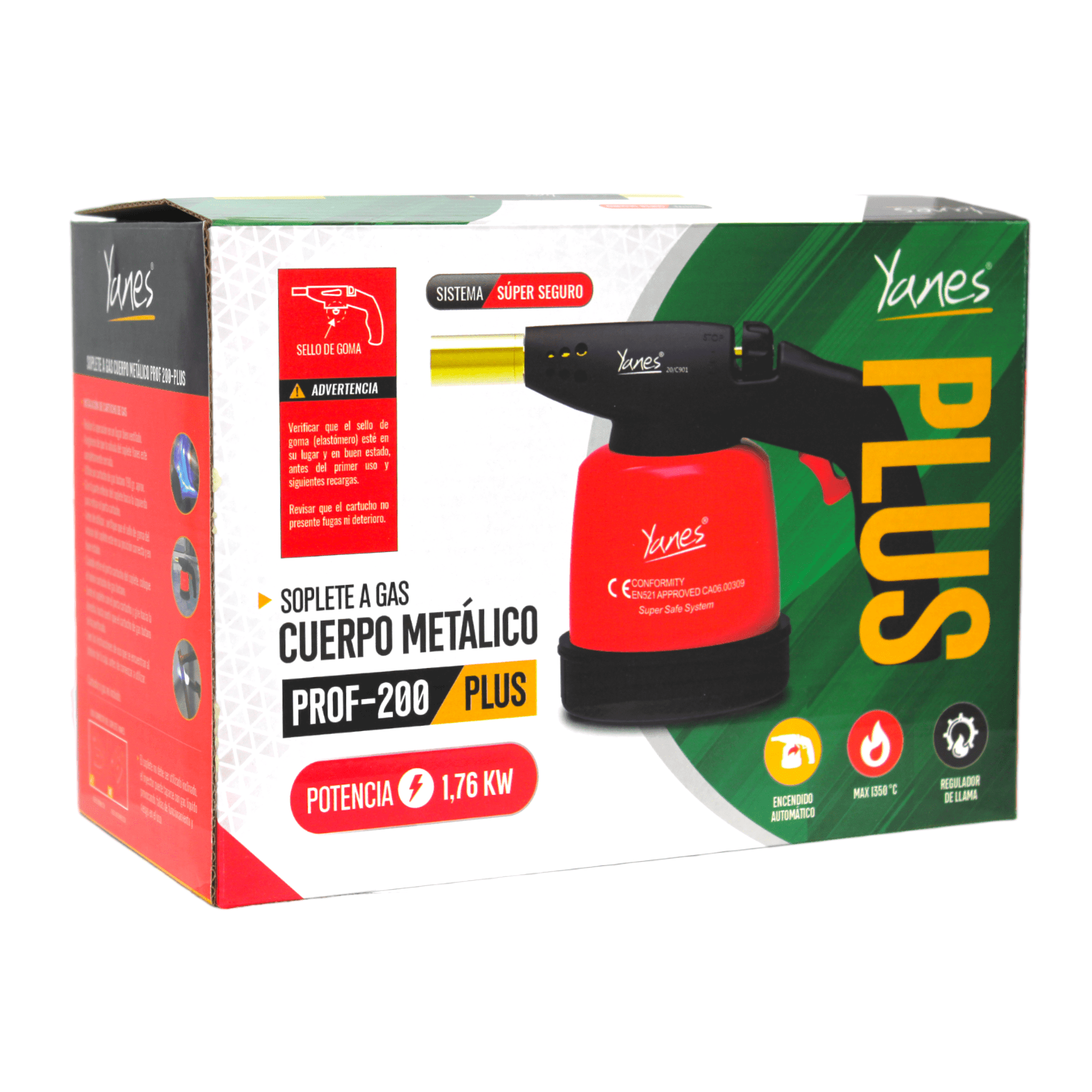 SOPLETE A GAS YANES C/METAL C/PIEZO 200 PLUS