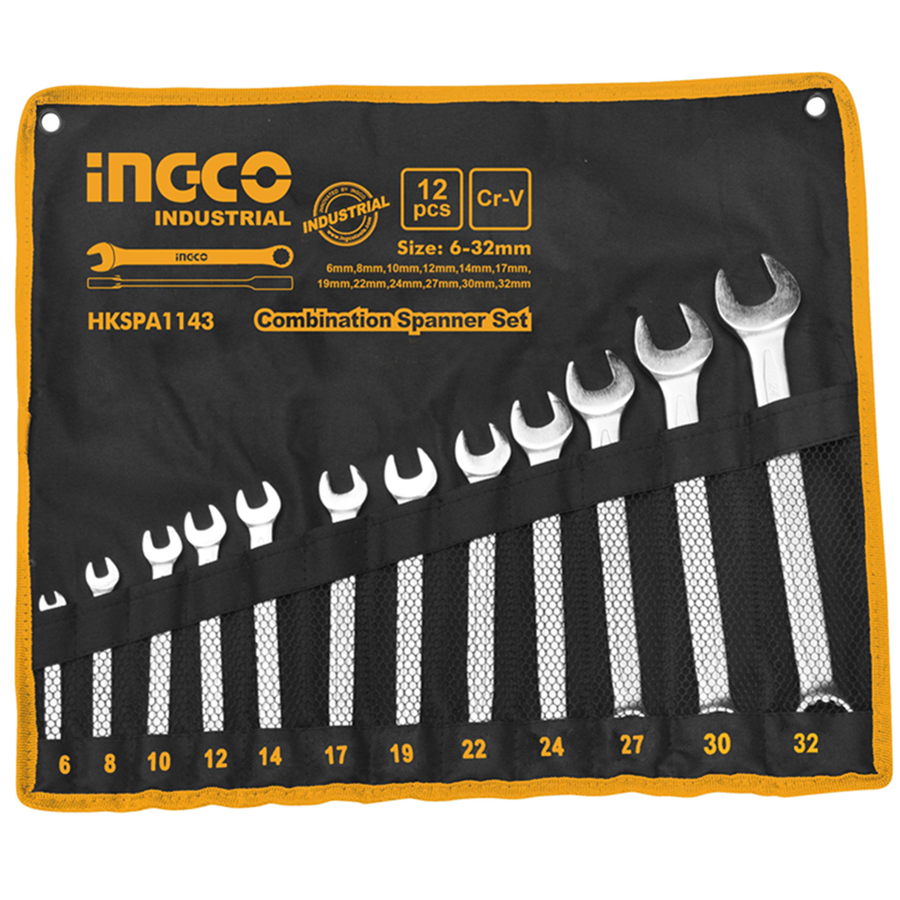 JUEGO LLAVES PUNTA CORONA 12 PCS 6-24MM INGCO