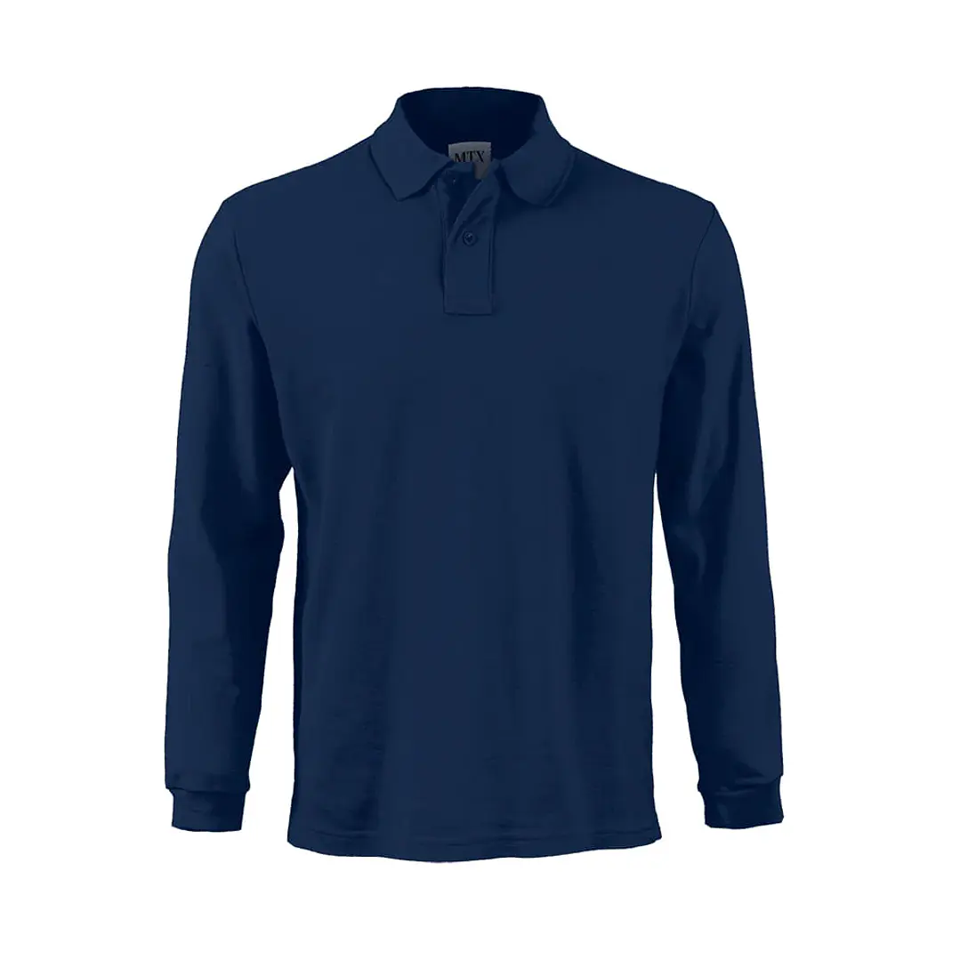 POLERA PIQUE M/LARGA AZUL MARINO HOMBRE 1