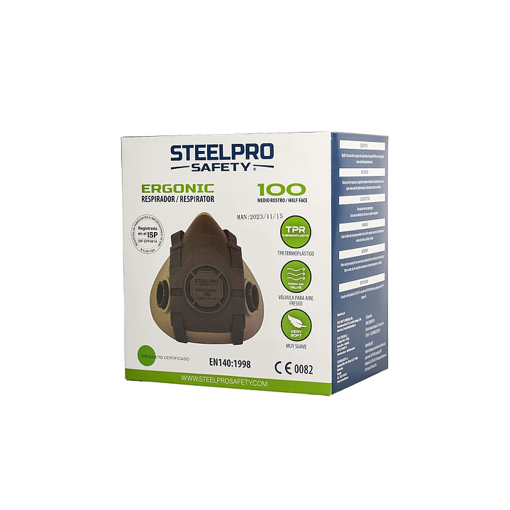 RESPIRADOR MEDIO ROSTRO ERGONIC 100 STEELPRO  2