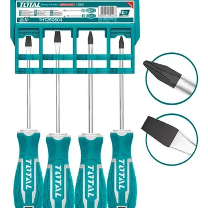 SET DESATORNILLADOR 4 PIEZAS TOTAL  1
