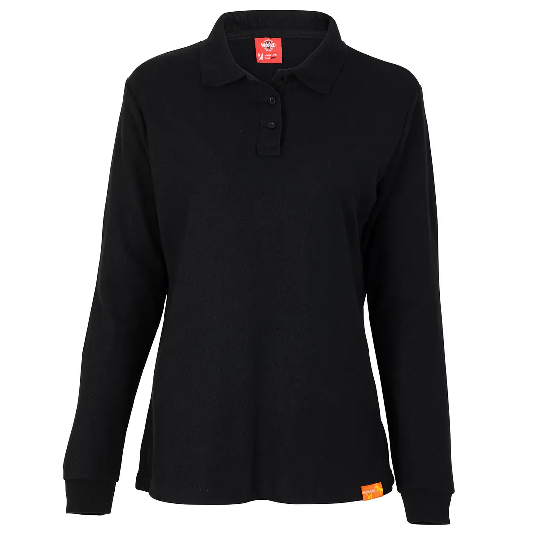 POLERA PIQUE M/LARGA NEGRA MUJER 1