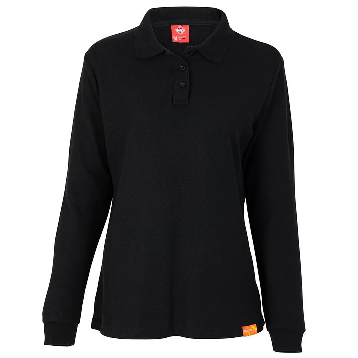 POLERA PIQUE M/LARGA NEGRA MUJER 1