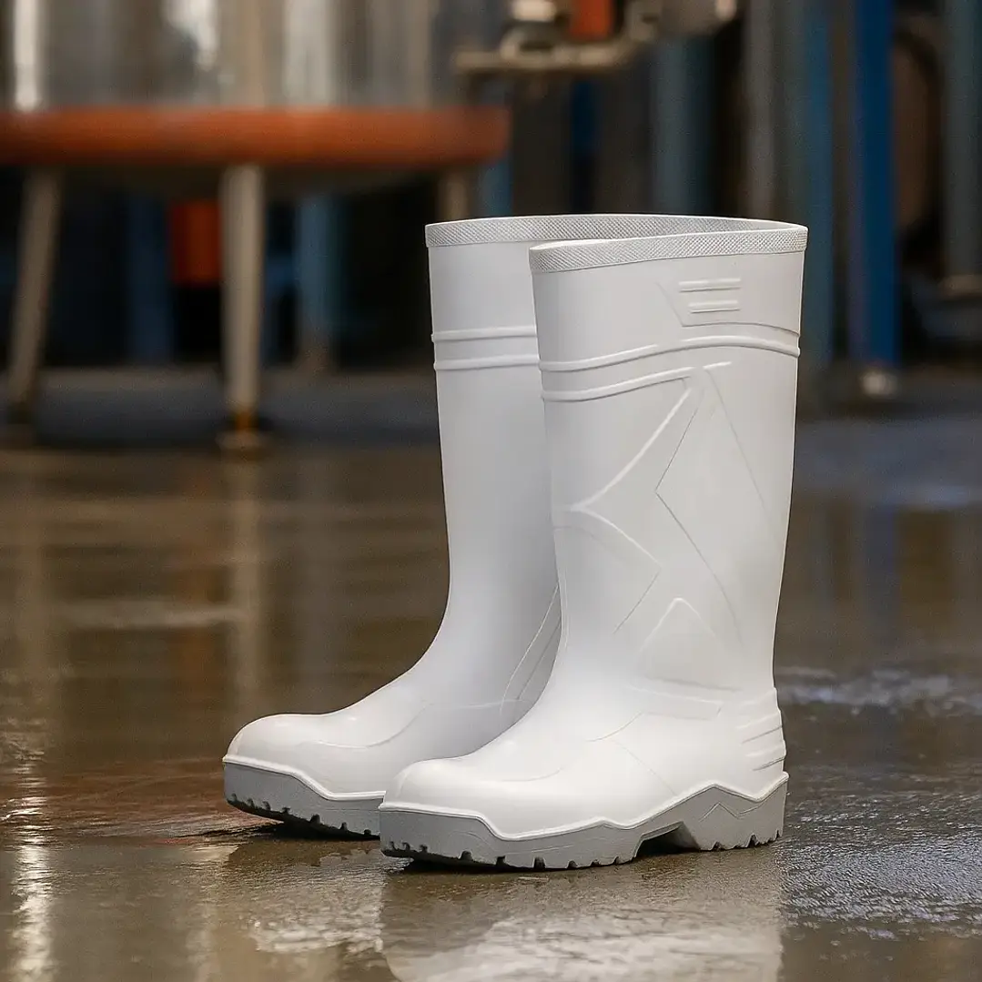 BOTA PVC BLANCA/GRIS C/PUNTERA 2