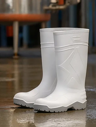BOTA PVC BLANCA/GRIS C/PUNTERA