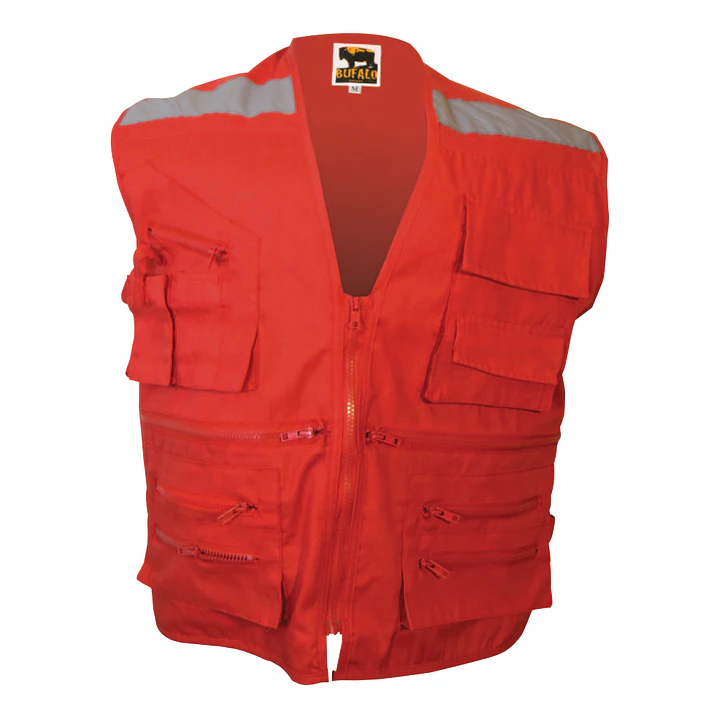 CHALECO GEOLOGO CANVAS ROJO 1