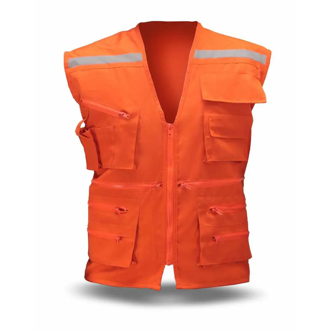 CHALECO GEOLOGO POPLIN NARANJO 1
