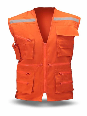 CHALECO GEOLOGO POPLIN NARANJO