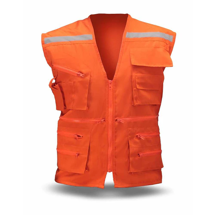 CHALECO GEOLOGO POPLIN NARANJO 1