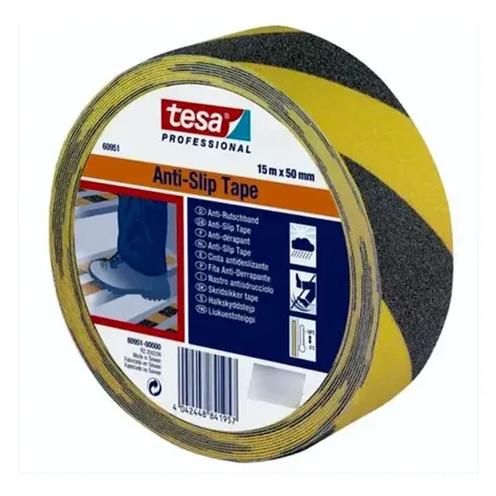 CINTA ANTIDESLIZANTE 15MTS AMRILLO/NEGRO TESA  1