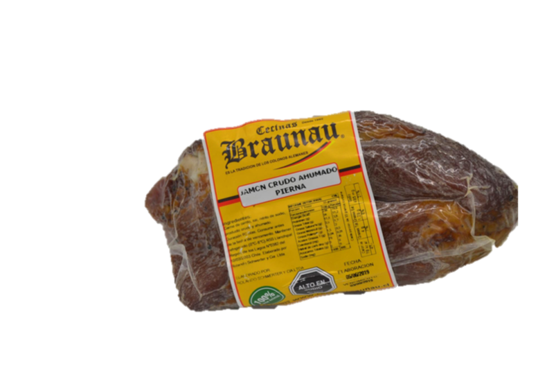 JAMÓN CRUDO AHUMADO CERDO PIERNA AL VACIO (Venta por kilo $ 23.069 x kilo)