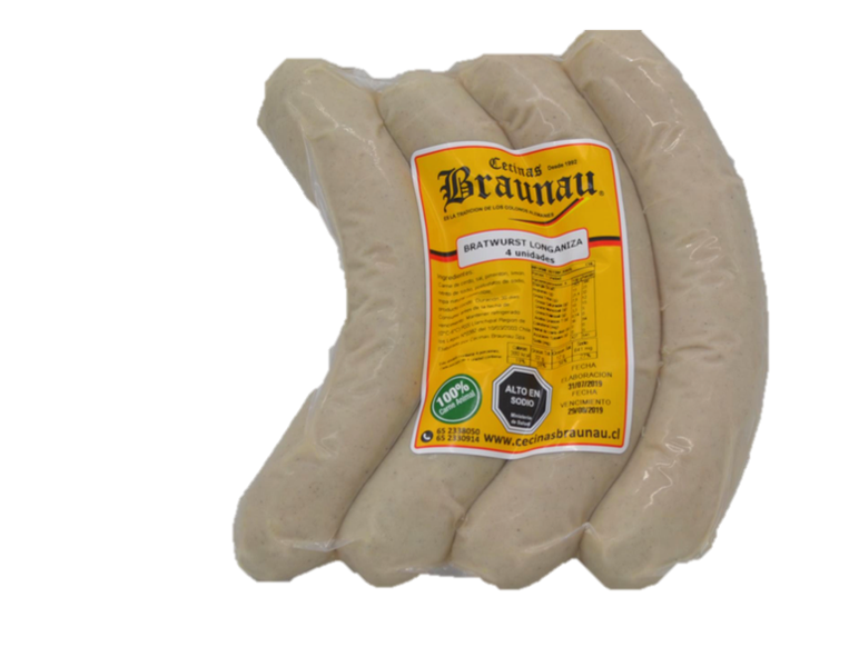 BRATWURST TIPO LONGANIZA +- 600GR AL VACIO