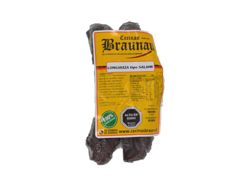 LONGANIZA TIPO SALAME AL VACIO (Venta por kilo) Pack 150Grs