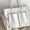 Pocket grande blanco con rosado