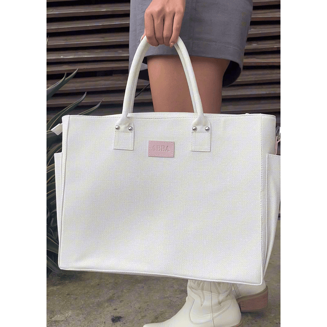 Pocket grande blanco con rosado