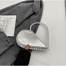 Bolso corazón J0298 plateado