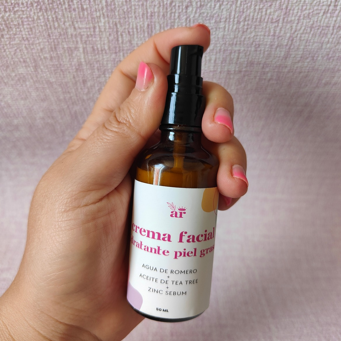 Crema Facial para Piel Grasa con Ácido Hialurónico, Zinc y Romero – Hidratación sin Brillo 1