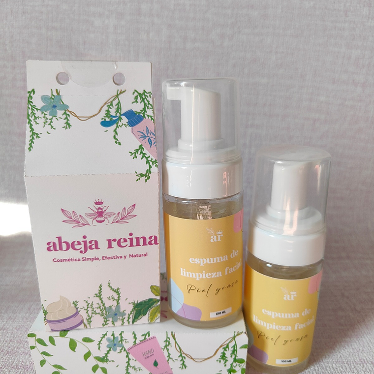 Espuma de Limpieza Facial para Piel Grasa con Tea Tree y Agua de Rosas – Abeja Reina 1