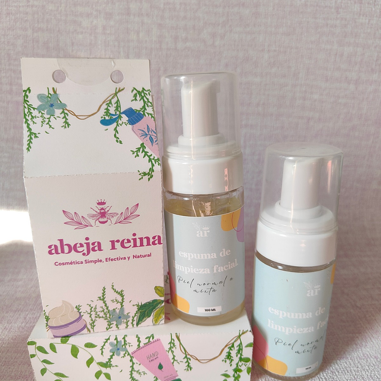 Espuma de Limpieza Facial para Piel Normal a Mixta con Agua de Rosas y Jojoba – Abeja Reina 1
