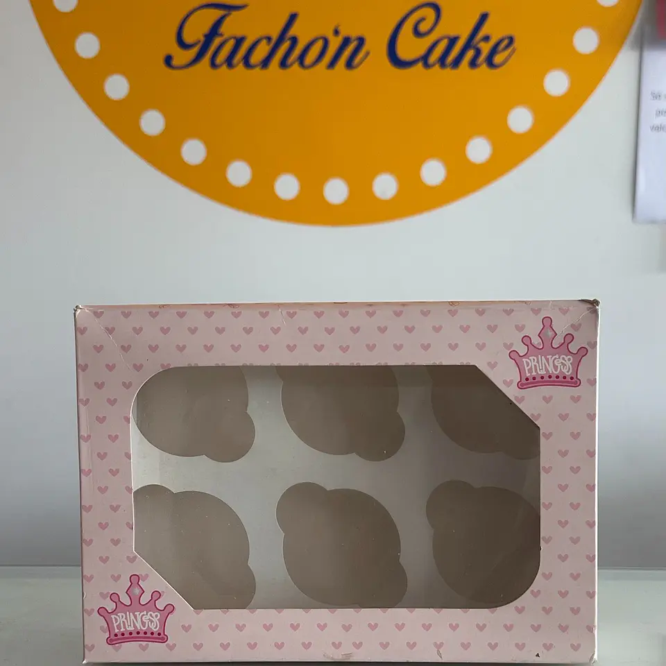 Caixa p/ 6 Cupcakes Princesas pk/2 1