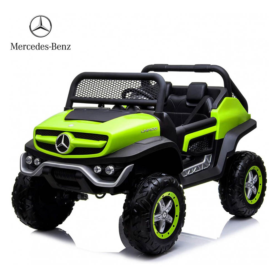 Auto a Batería (12V 14AH) XXL 4×4 – 2 Asientos MERCEDES UNIMOG Pantalla Touch Control Remoto APP Verde OFERTA RELAMPAGO 2