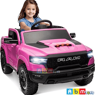Ram Licencia Oficial 4×4 Real Asiento Ecocuero y Ruedas de goma Rosada