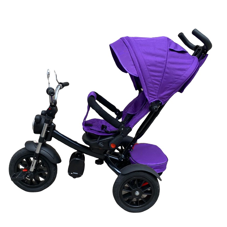 Triciclo Coche Rotativo 360 Reclinable Ruedas Inflables Lila 1