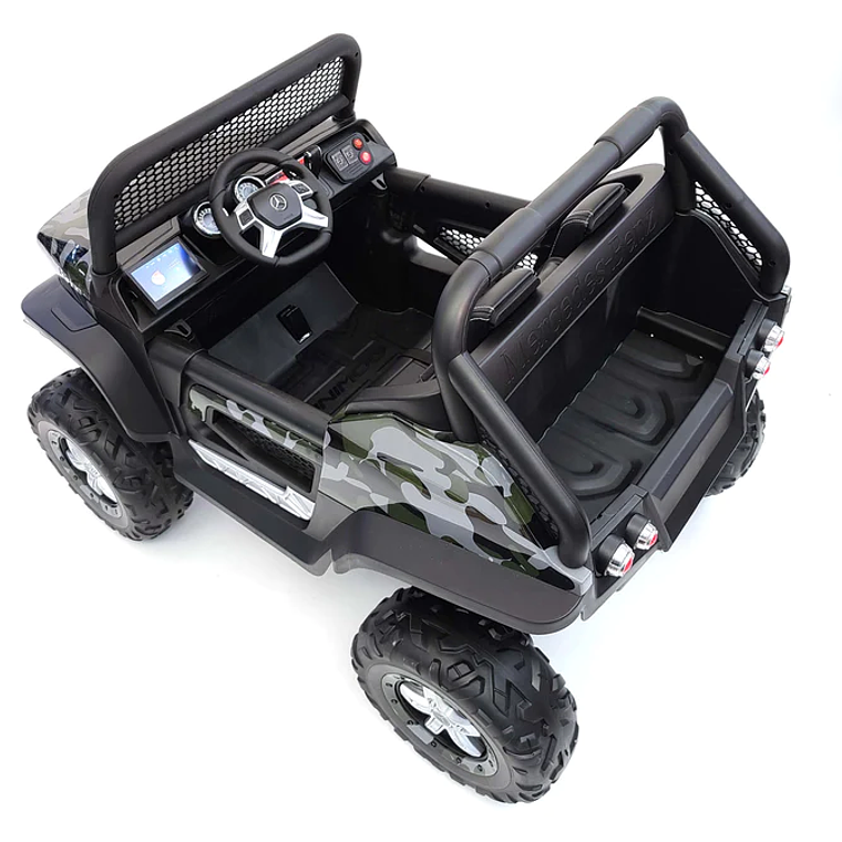 Buggy a Batería (12V 14AH) XXL 4×4 – 2 Asientos MERCEDES UNIMOG Camo Pantalla Touch Control Remoto APP 3