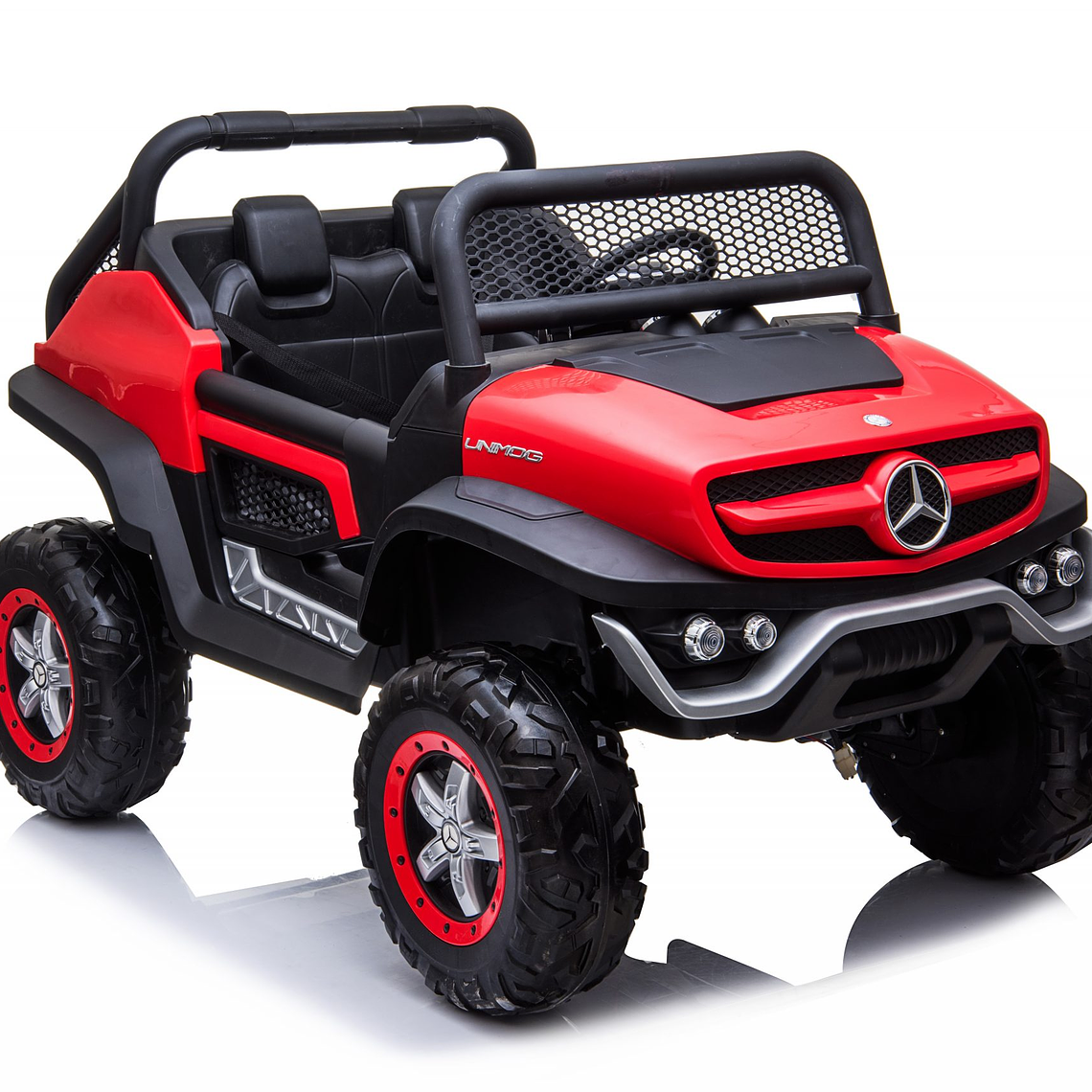 Buggy XXL a Batería 12V 14 Ah MERCEDES UNIMOG 4×4 Pantalla Touch Ruedas goma- Rojo 4