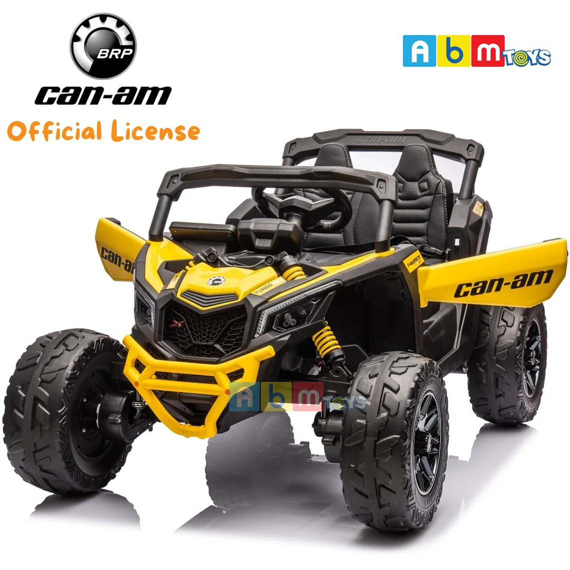 Can-Am Maverick 4×4 Real Asiento Ecocuero y Ruedas de goma Amarillo 1