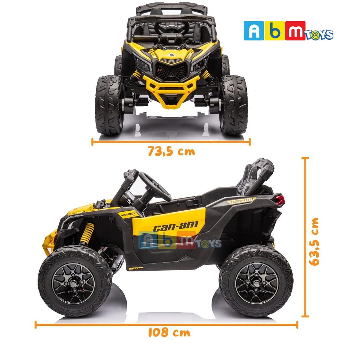 Can-Am Maverick 4×4 Real Asiento Ecocuero y Ruedas de goma Amarillo 5