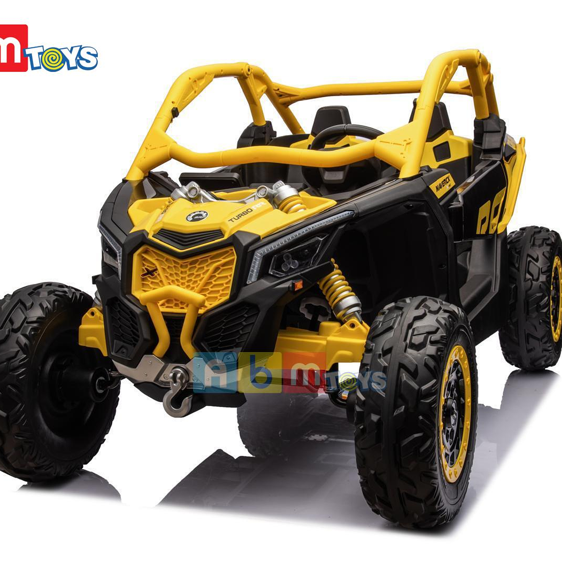 Can-Am Maverick XXL 24 Volt 2 Asientos Ecocuero y Ruedas de goma Amarillo 1