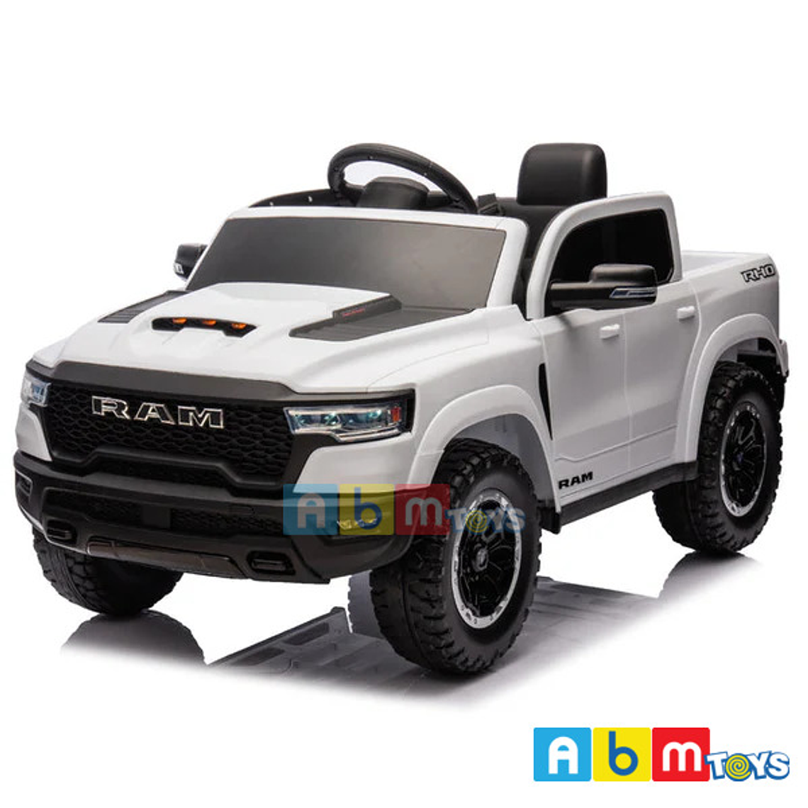 Ram Licencia Oficial 4×4 Real Asiento Ecocuero y Ruedas de goma Blanca 1