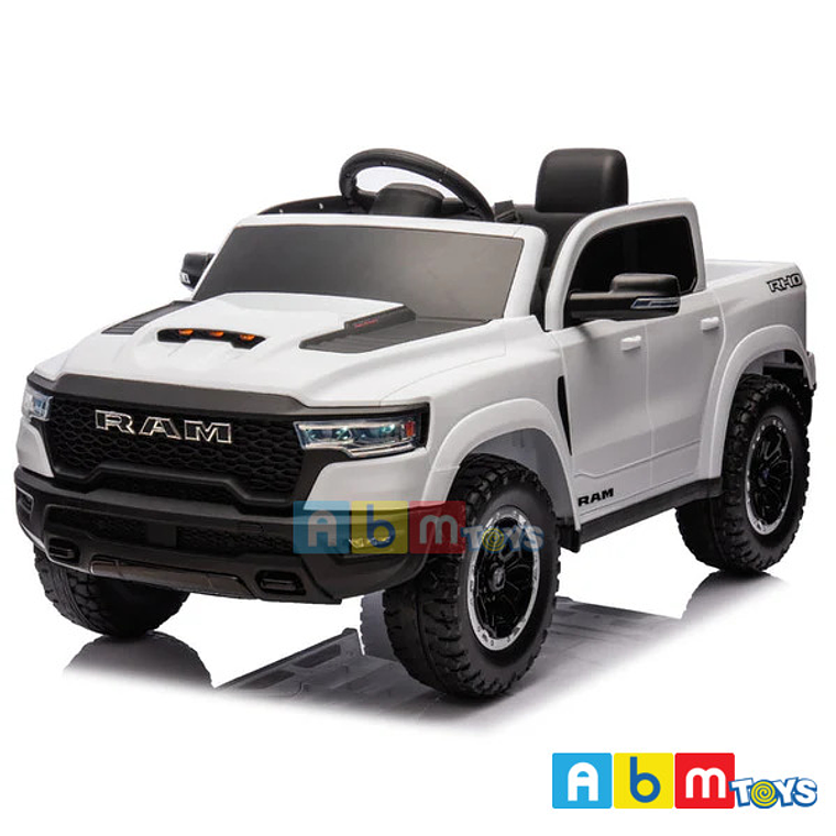 Ram Licencia Oficial 4×4 Real Asiento Ecocuero y Ruedas de goma Blanca 1